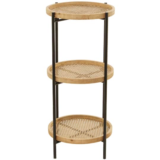 Brown Metal 3 Shelves Shelving Unit 16" x 16" x 34"